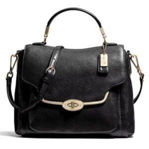 Euc Coach Sadie Madison Black Leather Shoulder Bag Purse